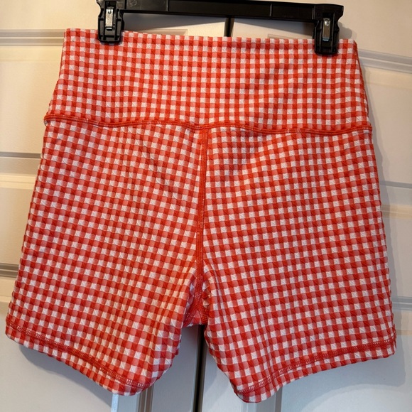 Offline by Aerie Red & White Checkered Textured Biker Shorts - Size XL - Picture 3 of 4
